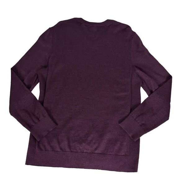 Express Womens Sweater size Small Purple Merino Wool Blend V Neck Lightweight Bu - Picture 2 of 6